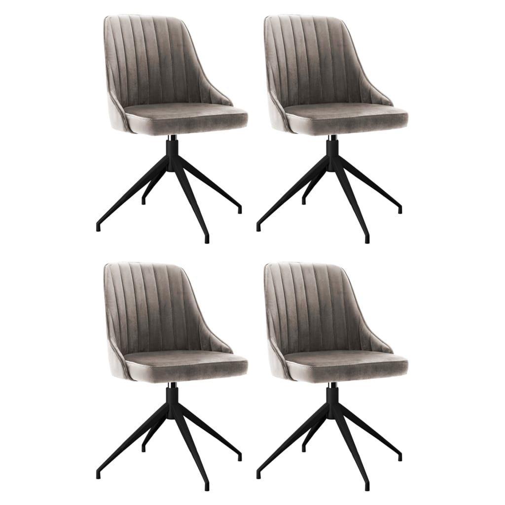 vidaXL Krzesła stołowe, 4 szt., jasnoszare, obite aksamitem