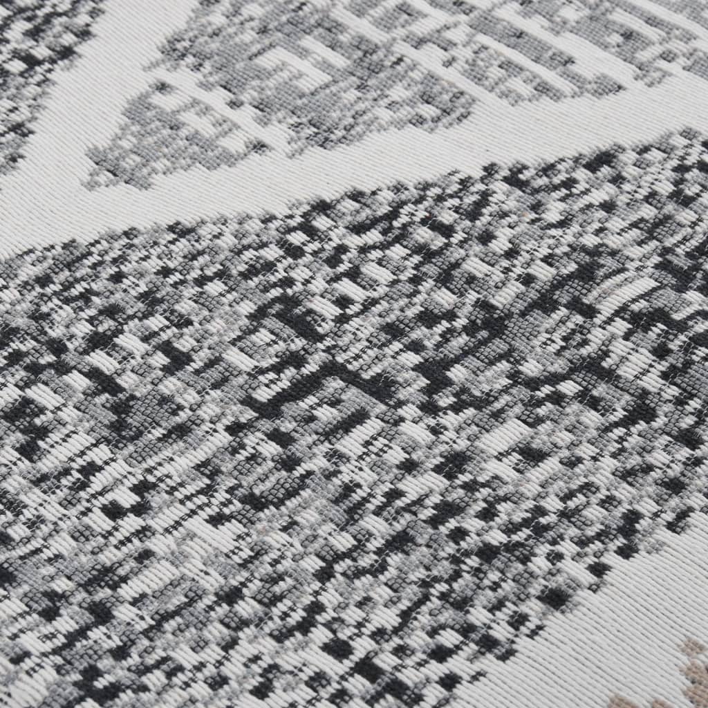 vidaXL Dywan, czarno-szary, 160x230 cm, bawełniany