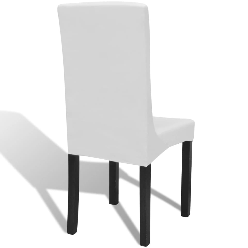 vidaXL Białe, rozciągliwe pokrowce na krzesła, 6 sztuk