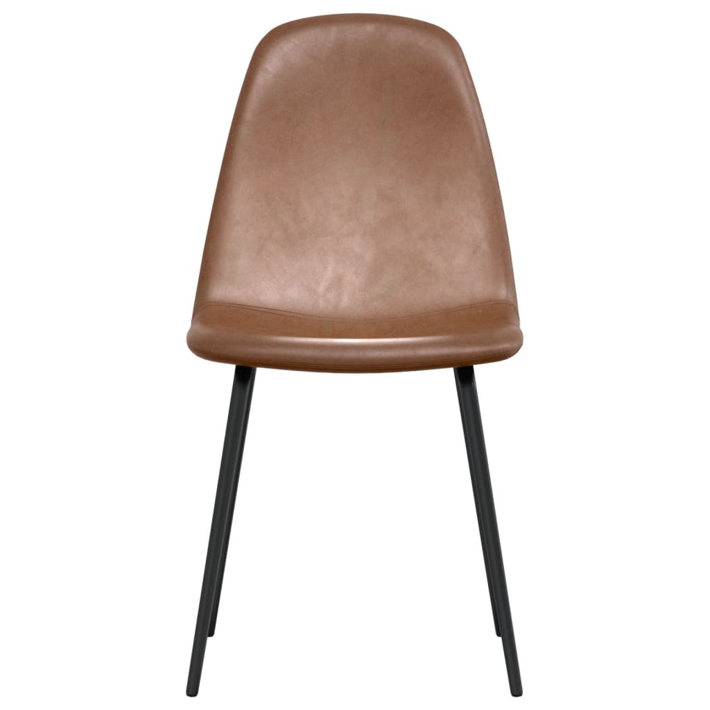 vidaXL Krzesła stołowe, 4 szt., 45x53,5x83 cm, lśniący brąz, ekoskóra