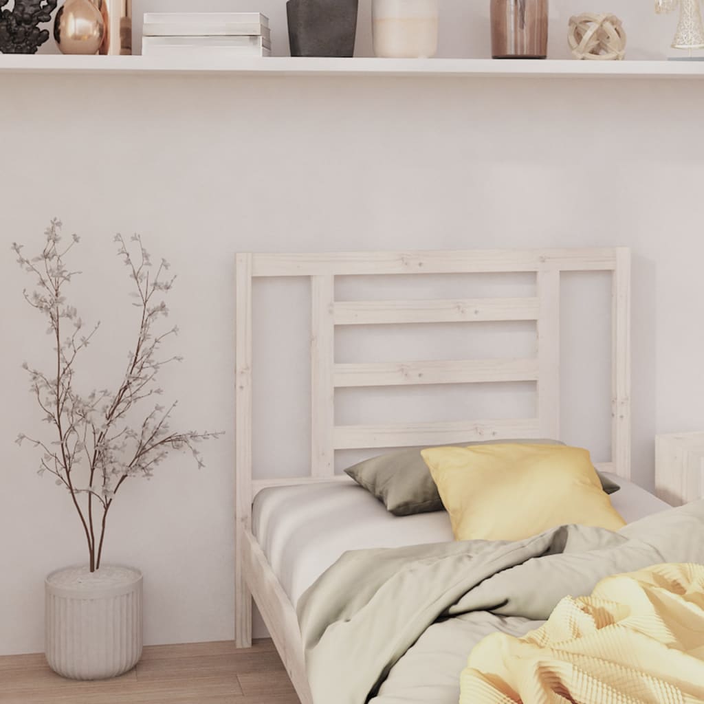 vidaXL Wezgłowie łóżka, białe, 106x4x100 cm, lite drewno sosnowe