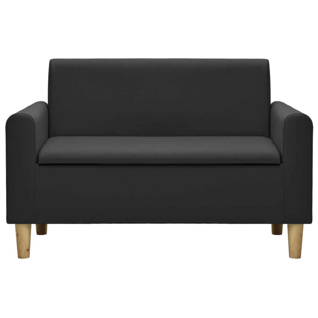 vidaXL 2-osobowa sofa dziecięca, czarna, sztuczna skóra