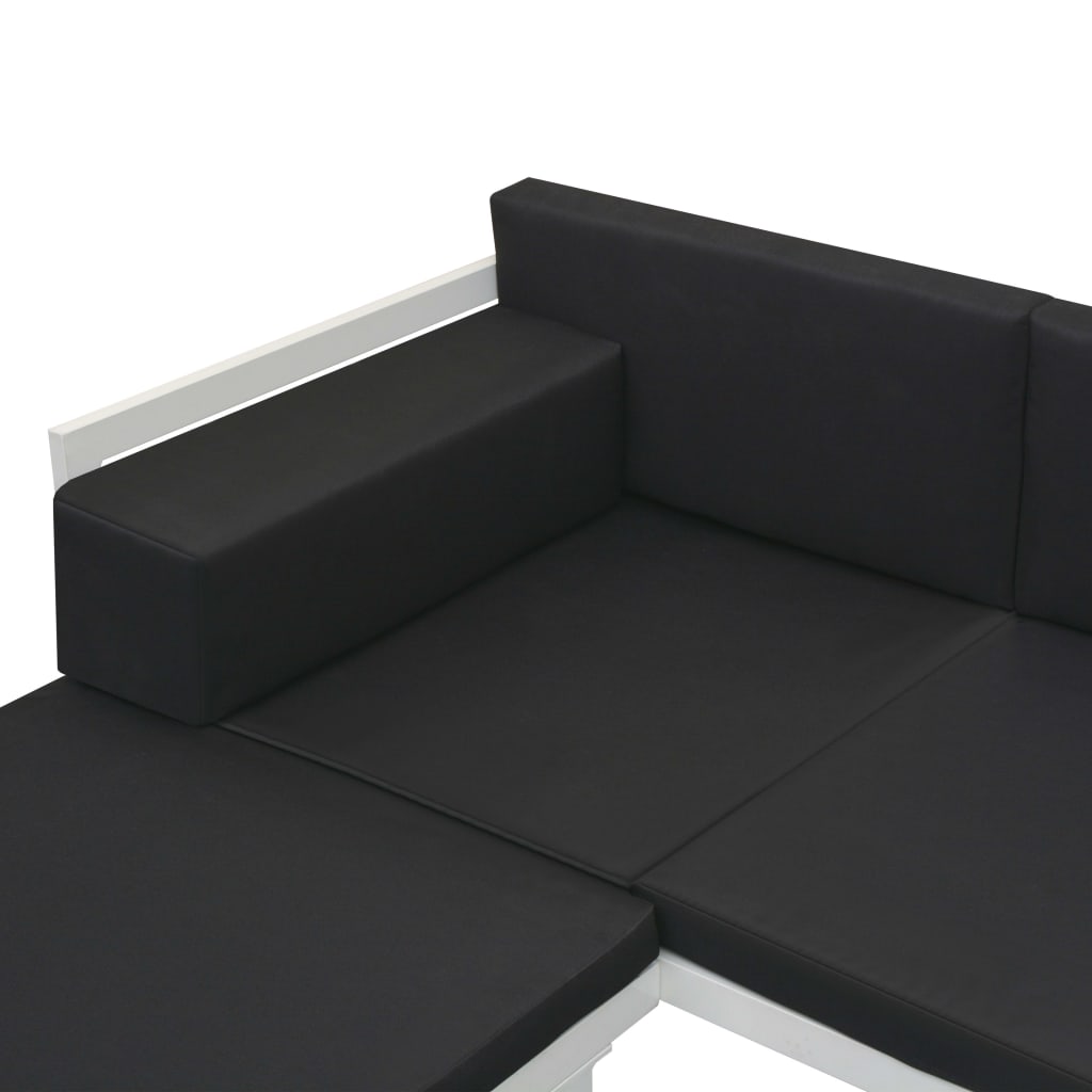 vidaXL 4-cz. zestaw mebli do ogrodu z poduszkami, aluminium, czarny
