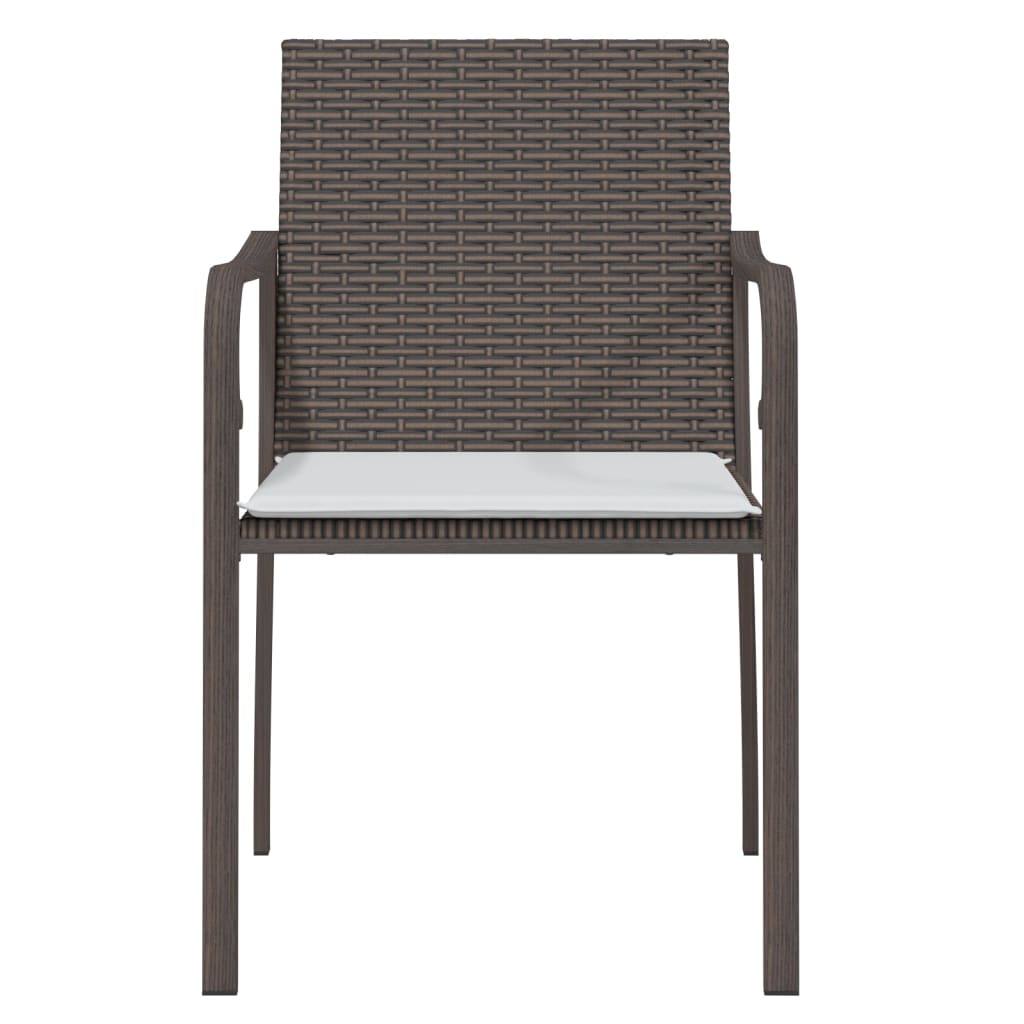 vidaXL Krzesła ogrodowe z poduszkami, 6 szt., brązowe, 56x59x84 cm