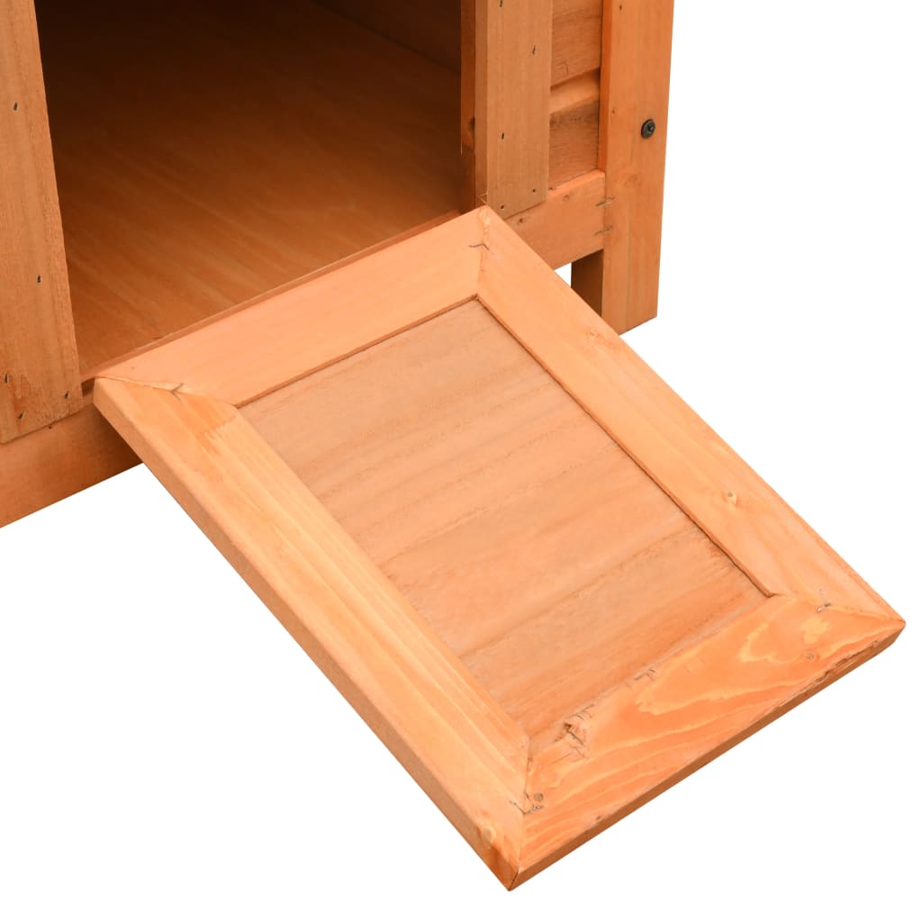 vidaXL Domek dla kota, lite drewno sosnowe i jodłowe, 50x46x43,5 cm