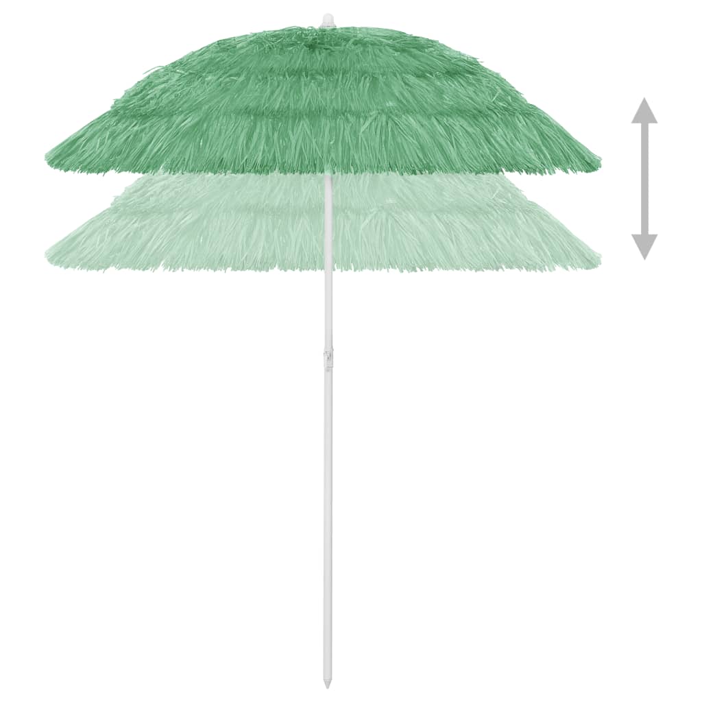 vidaXL Parasol plażowy w hawajskim stylu, zielony, 180 cm