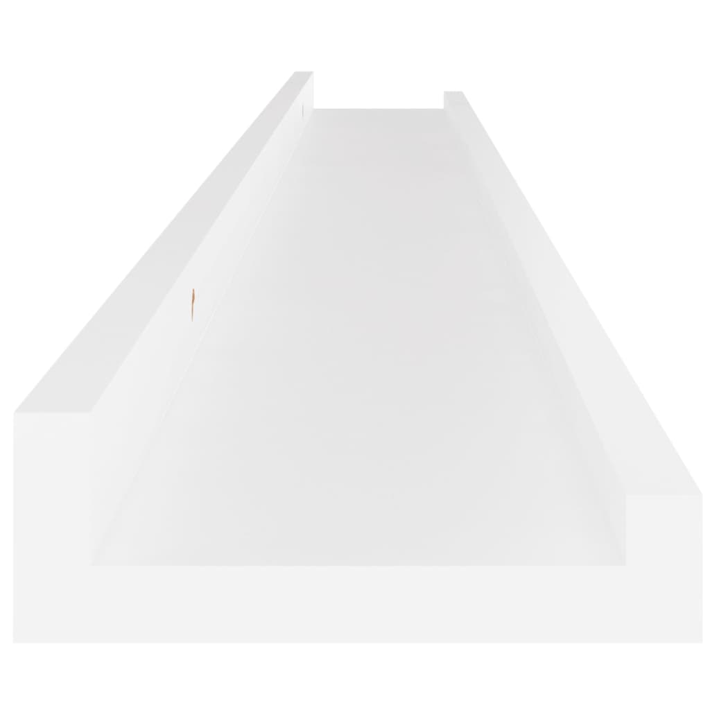 vidaXL Półki ścienne, 4 szt., białe, 100x9x3 cm