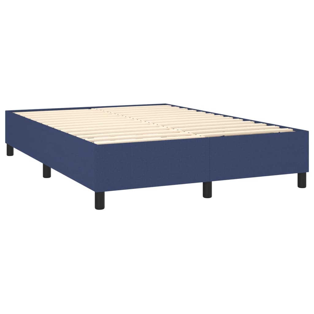vidaXL Rama łóżka, niebieska, 140x190 cm, obita tkaniną
