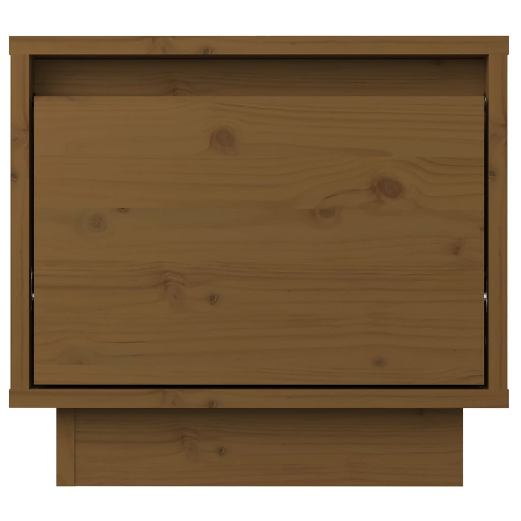 vidaXL Szafka nocna, miodowy brąz, 35x34x32 cm, lite drewno sosnowe
