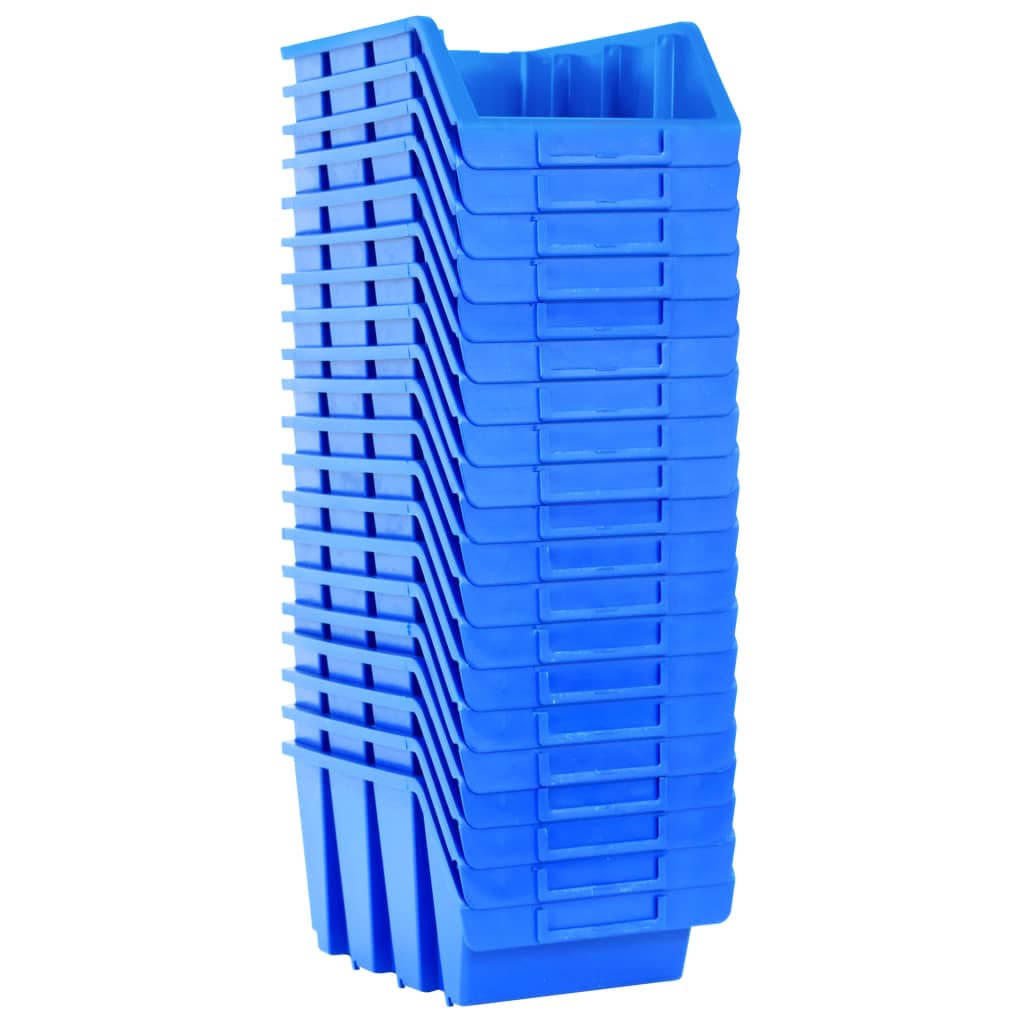 vidaXL Pojemniki sztaplowane, 20 szt., niebieskie, plastikowe