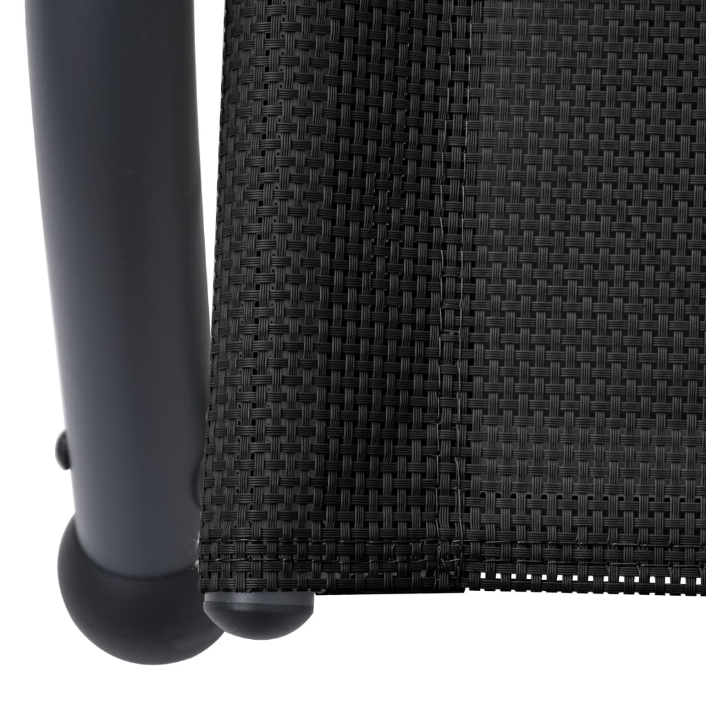 vidaXL Podwójny leżak z baldachimem, tkanina textilene, czarny