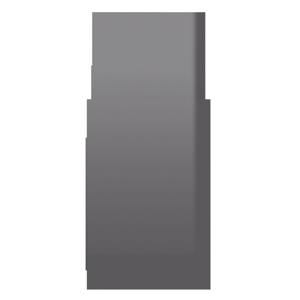 vidaXL Szafka boczna, szara, wysoki połysk, 60x26x60 cm, płyta wiórowa
