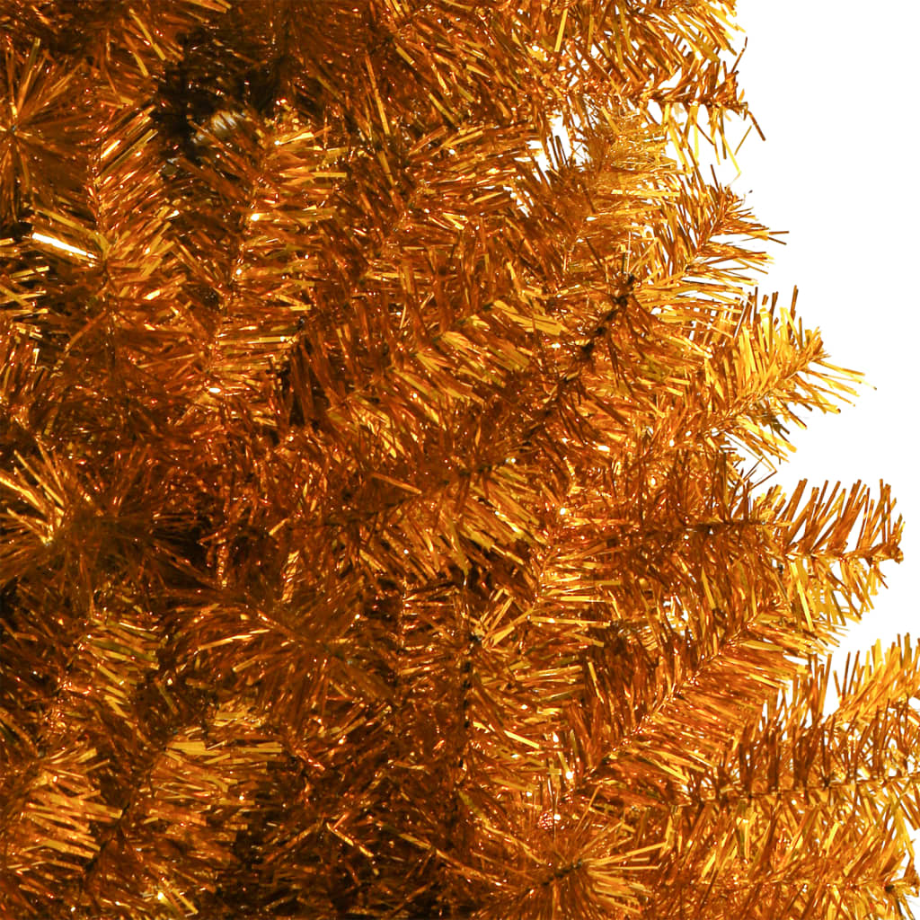 vidaXL Sztuczna choinka ze stojakiem, złota, 120 cm, PET