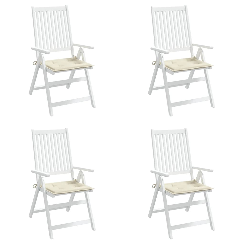 vidaXL Poduszki na krzesła ogrodowe, 4 szt., kremowe, 40x40x3 cm