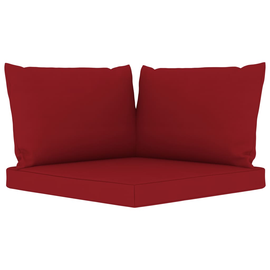 vidaXL 8-cz. zestaw wypoczynkowy do ogrodu, czerwone poduszki
