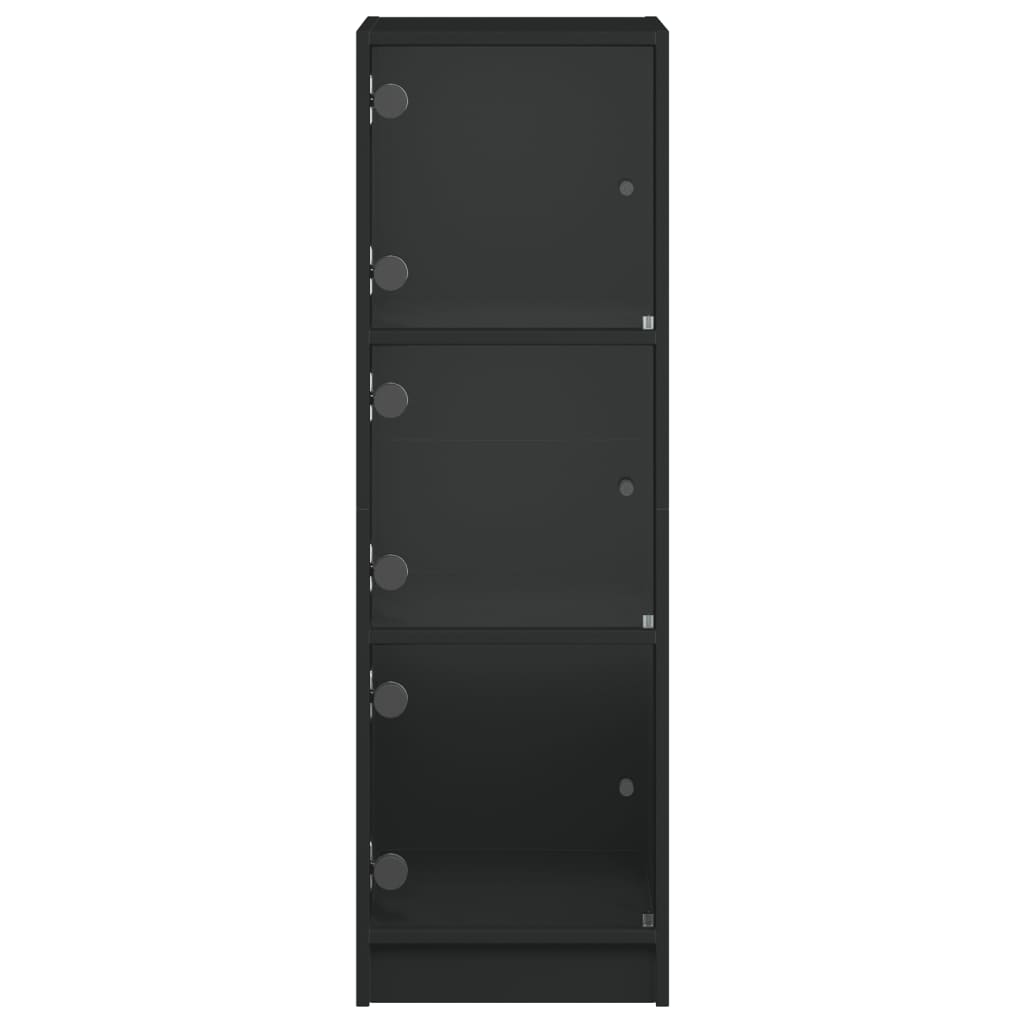 vidaXL Szafka ze szklanymi drzwiami, czarna, 35x37x109 cm