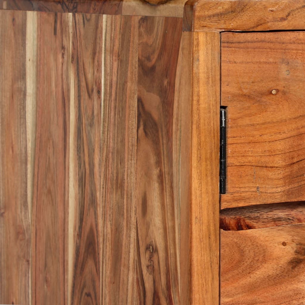 vidaXL Komoda z litego drewna z rzeźbionymi drzwiami, 160x40x75 cm