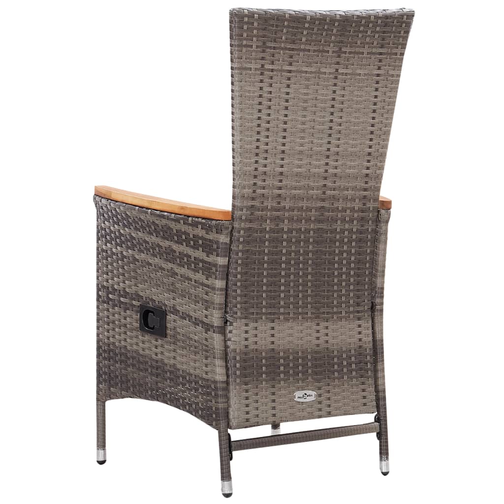 vidaXL Krzesła ogrodowe z poduszkami, 2 szt., polirattanowe, szare