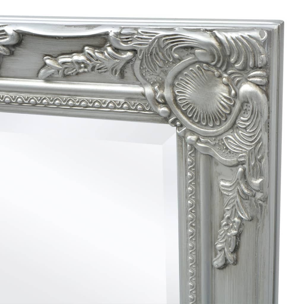 vidaXL Lustro ścienne w stylu barokowym, 140x50 cm, srebrne