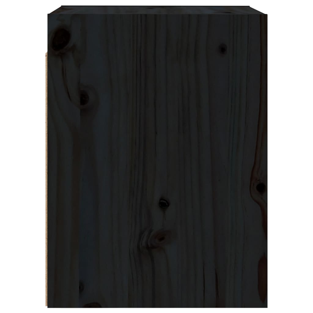 vidaXL Szafka ścienna, czarna, 30x30x40 cm, lite drewno sosnowe