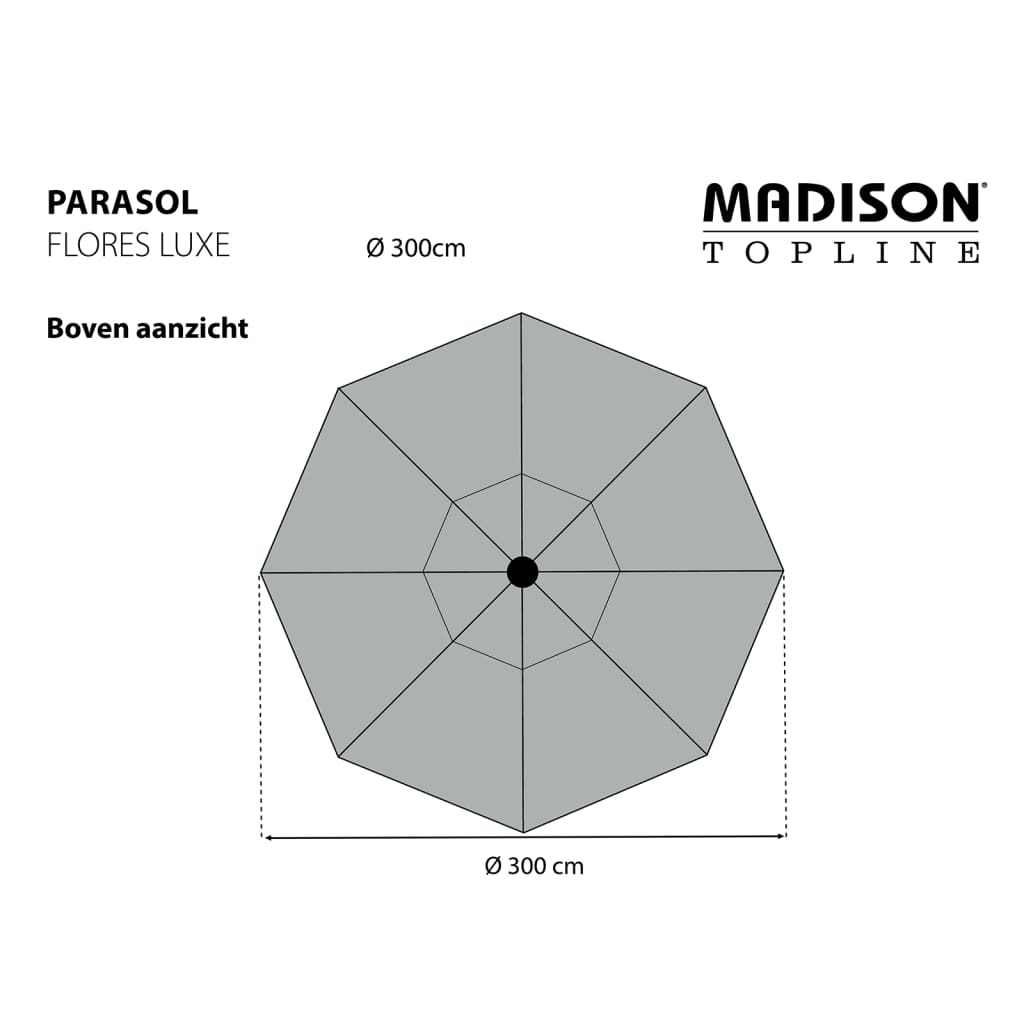 Madison Parasol Flores Luxe, 300 cm, okrągły, jasna zieleń