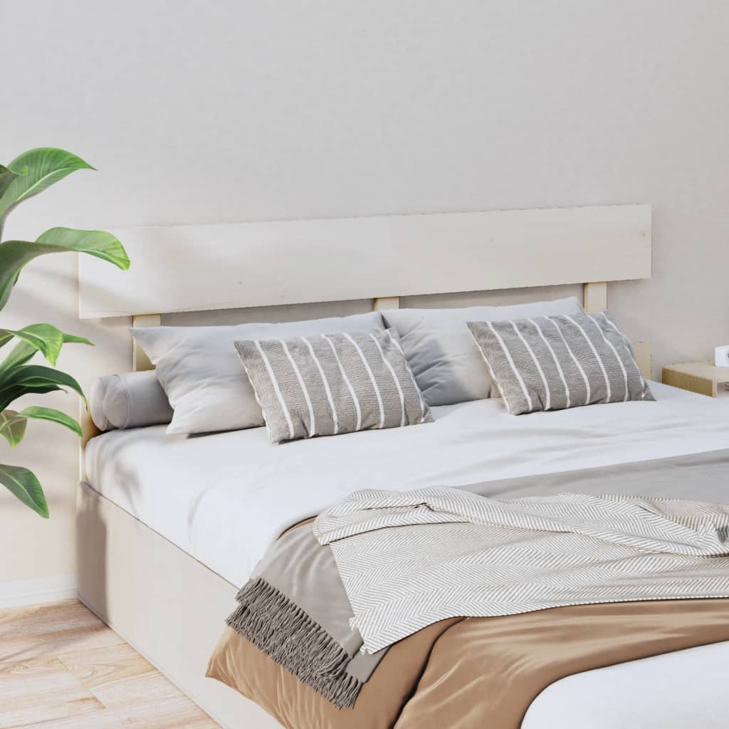 vidaXL Wezgłowie łóżka, białe, 164x3x81 cm, lite drewno sosnowe