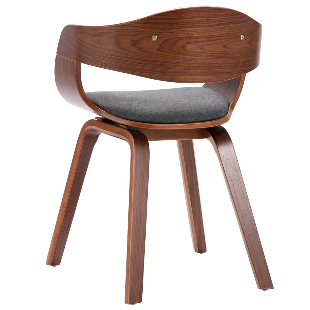 vidaXL Krzesła stołowe, 2 szt., gięte drewno i szara tkanina