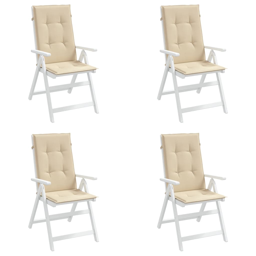 vidaXL Poduszki na krzesła ogrodowe, 4 szt., beżowe, 120x50x3 cm
