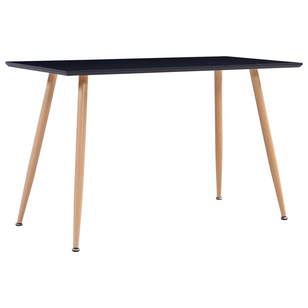 vidaXL Stół do jadalni, kolor czarny i dębowy, 120x60x74 cm, MDF