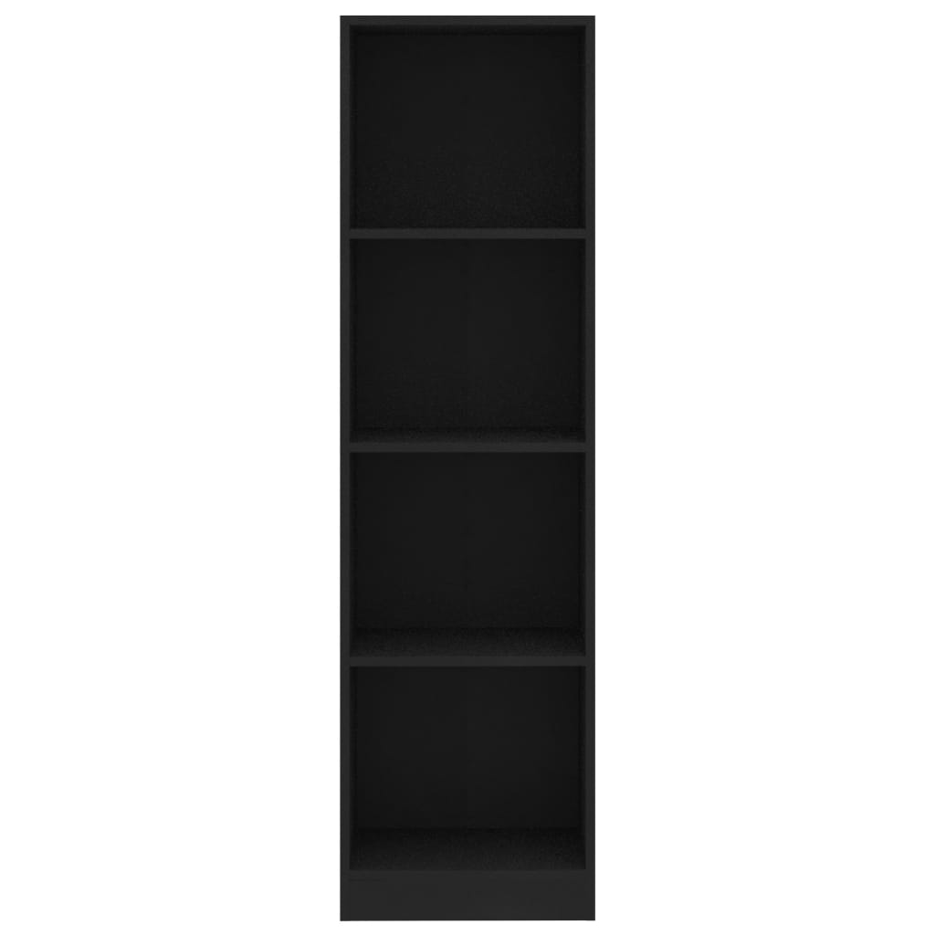 vidaXL 4-poziomowy regał na książki, czarny, 40 x 24 x 142 cm