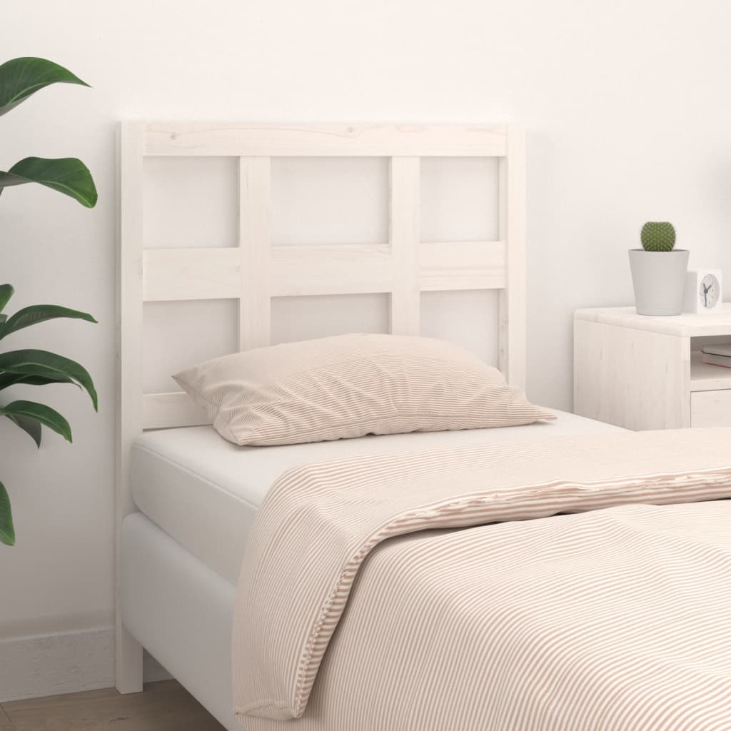 vidaXL Wezgłowie łóżka, białe, 80,5x4x100 cm, lite drewno sosnowe