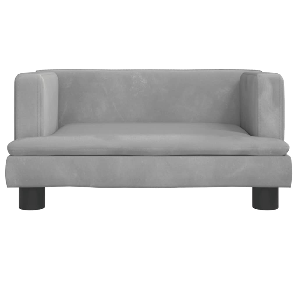 vidaXL Sofa dla dzieci, jasnoszara, 60x40x30 cm, aksamit