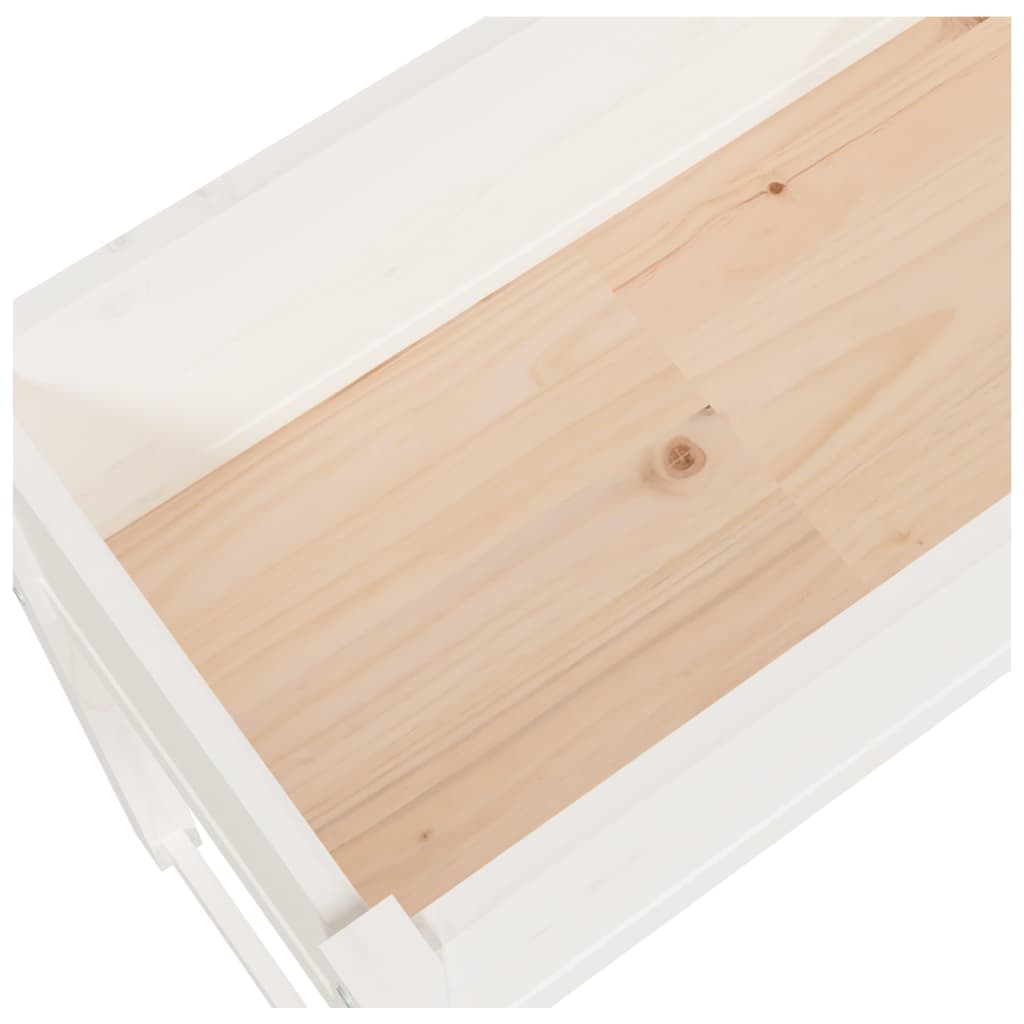 vidaXL Donica, biała, 78x40x81 cm, lite drewno sosnowe