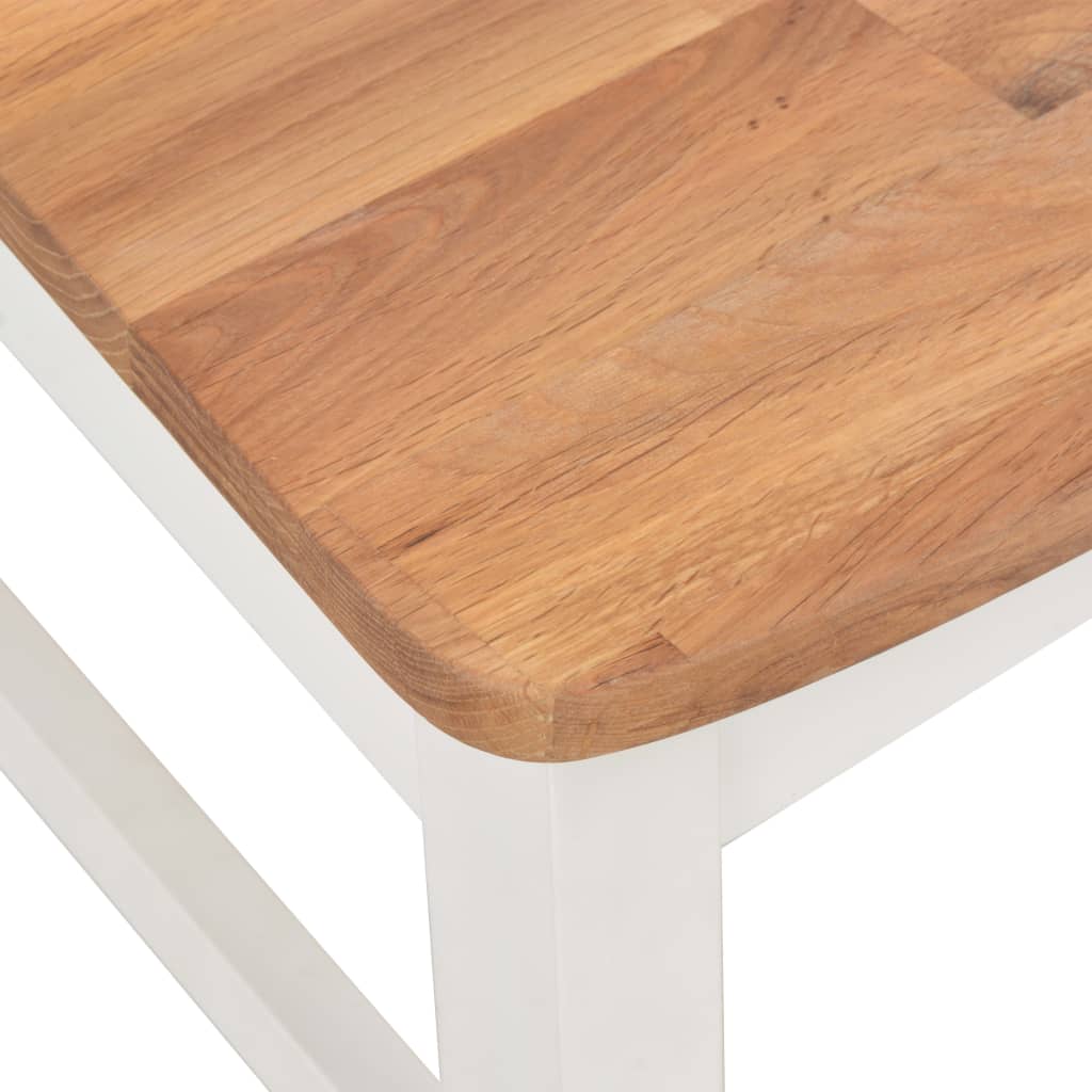 vidaXL Krzesła stołowe, 2 szt., białe, lite drewno dębowe