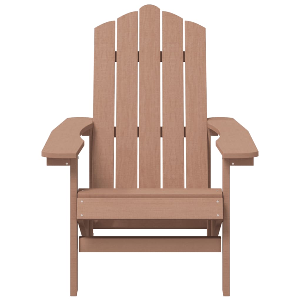 vidaXL Krzesło ogrodowe Adirondack ze stolikiem, HDPE, brązowe