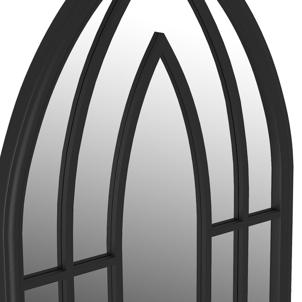 vidaXL Lustro ogrodowe, czarne, 70x30 cm, żelazne