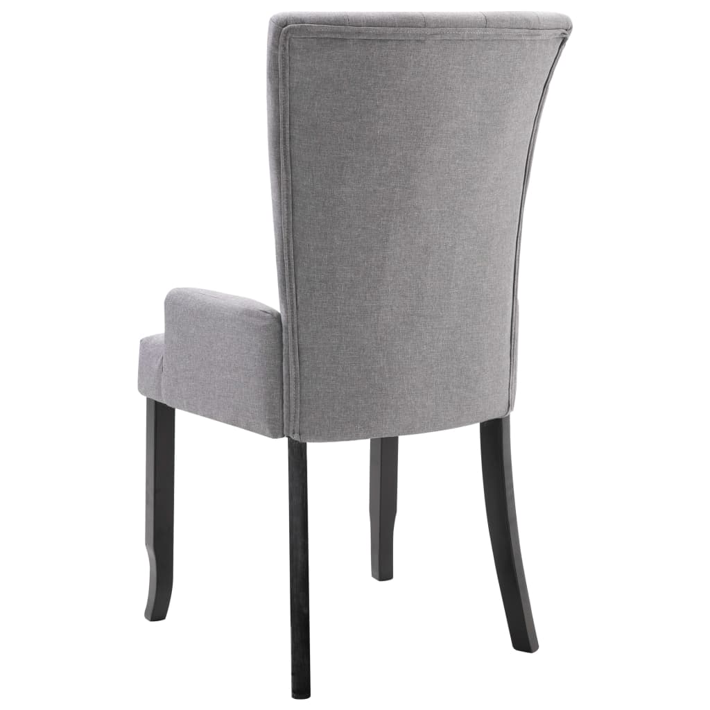vidaXL Krzesło jadalniane z podłokietnikami, jasnoszare, materiałowe