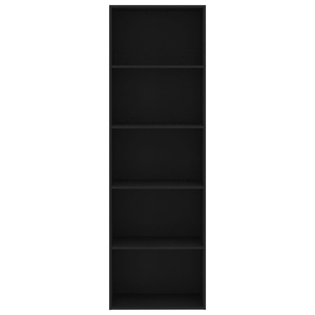vidaXL 5-poziomowy regał, czarny 60x30x189 cm, materiał drewnopochodny