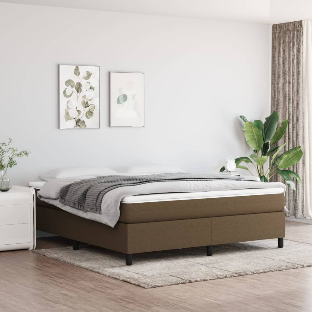 vidaXL Rama łóżka, ciemnobrązowa, 180 x 200 cm, obita tkaniną