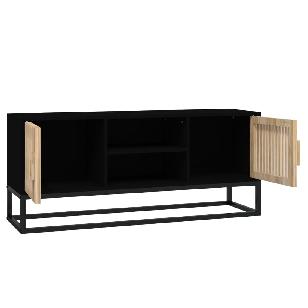 vidaXL Szafka pod TV, czarna, 105x30x45 cm, materiał drewnopochodny