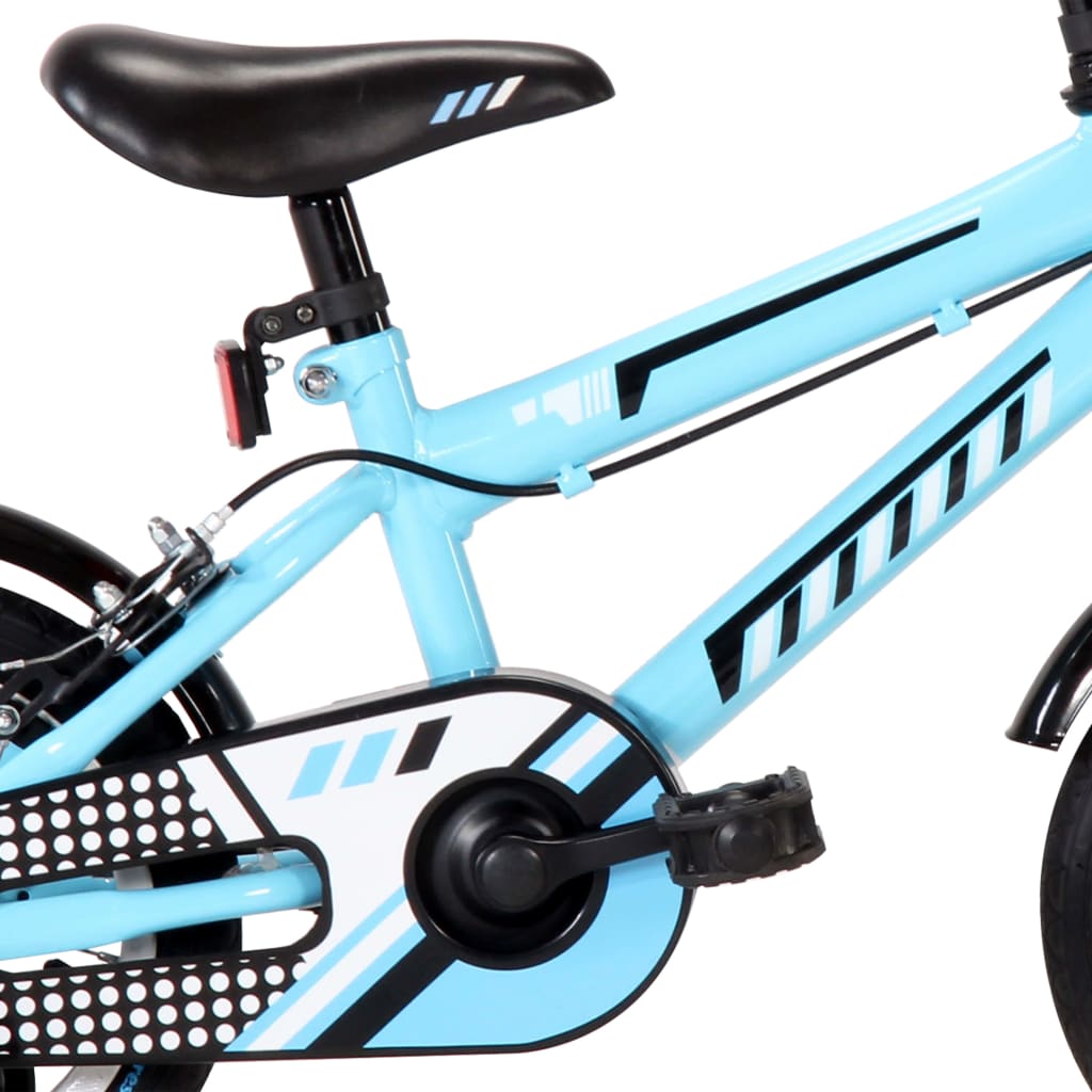 vidaXL Rower dla dzieci, 12 cali, czarno-niebieski