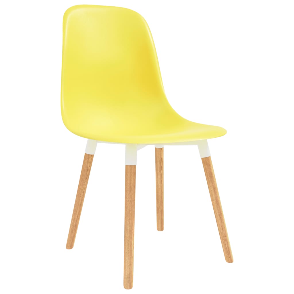 vidaXL Krzesła do jadalni, 4 szt., żółte, plastik