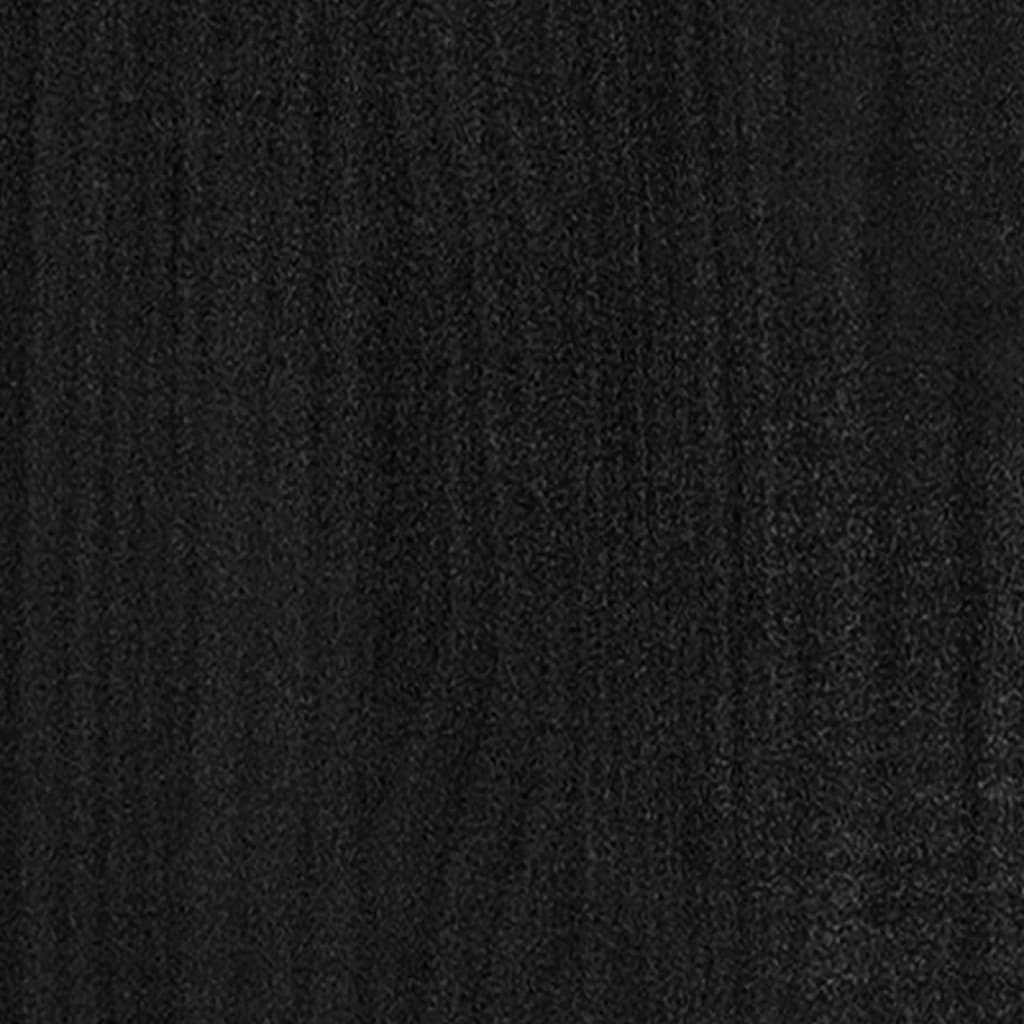 vidaXL Donica ogrodowa, czarna, 100x50x50 cm, lite drewno sosnowe
