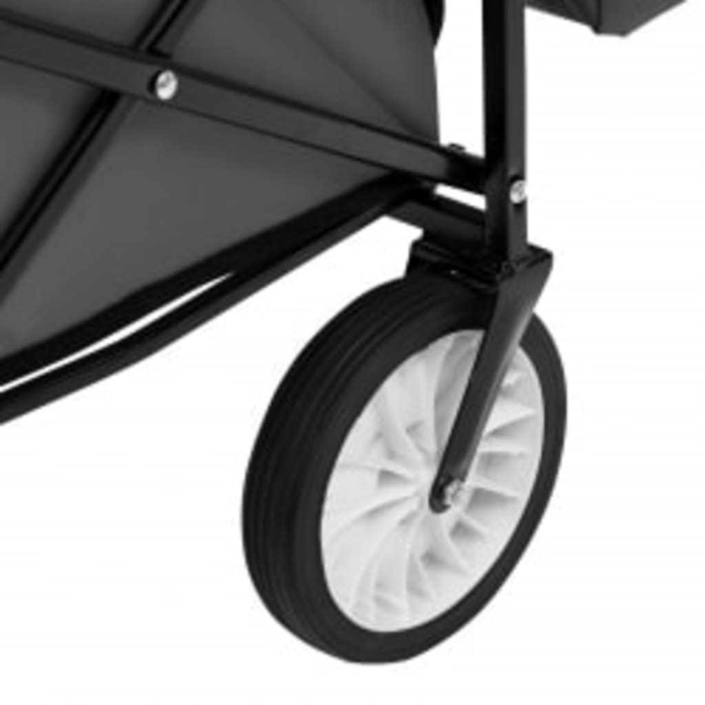 vidaXL Składany wózek ręczny z zadaszeniem, stalowy, szary