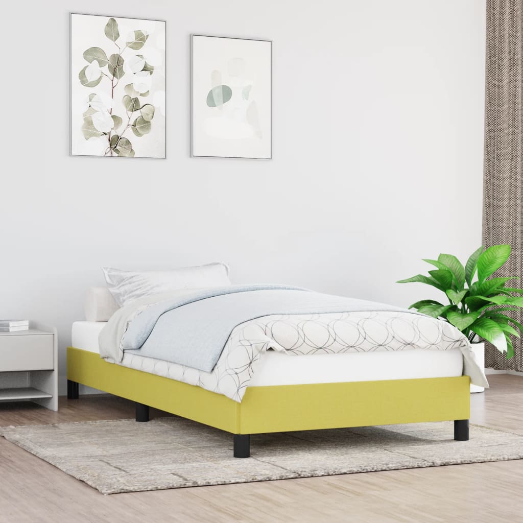 vidaXL Rama łóżka, zielona, 80 x 200 cm, tapicerowana tkaniną