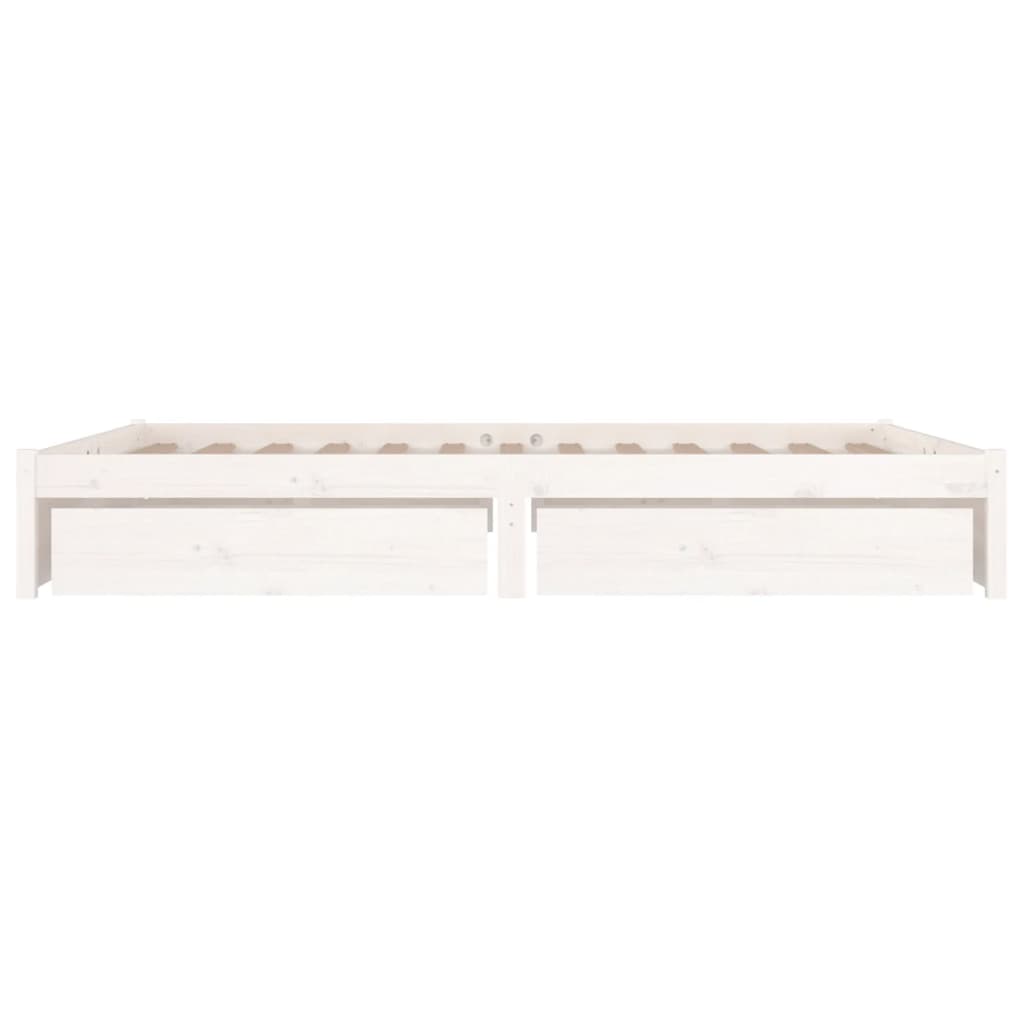 vidaXL Rama łóżka z szufladami, biała, 120x200 cm