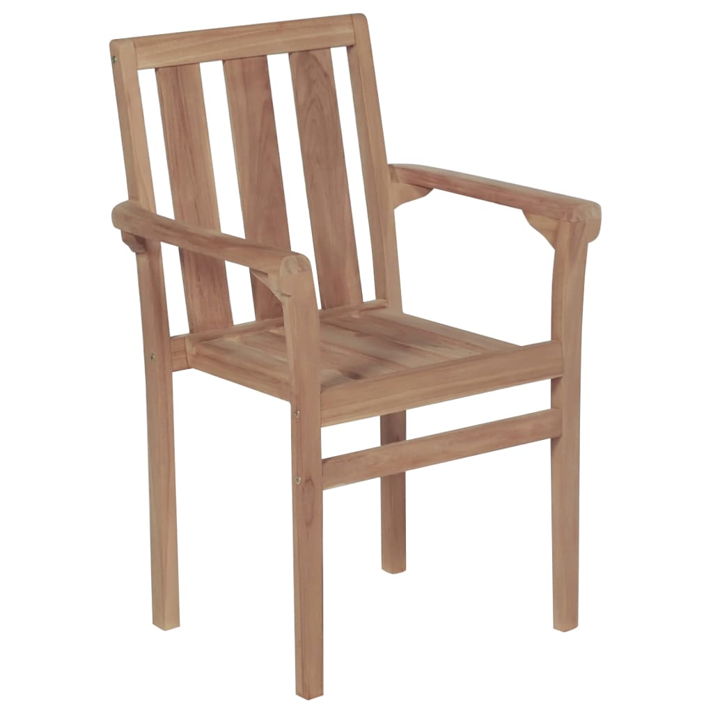 vidaXL Sztaplowane krzesła ogrodowe z poduszkami 8 szt., drewno tekowe