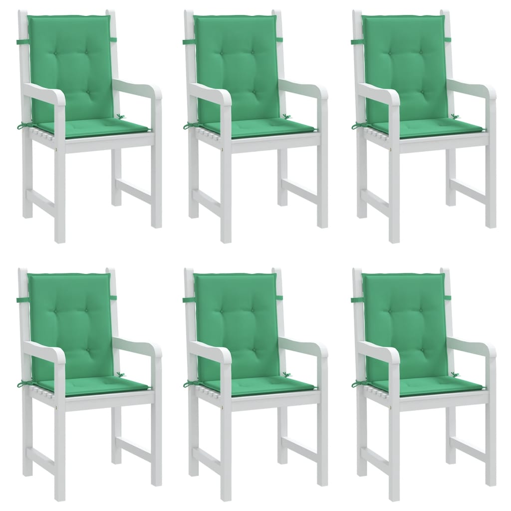vidaXL Poduszki na krzesła ogrodowe, 6 szt., zielone, 100x50x3 cm