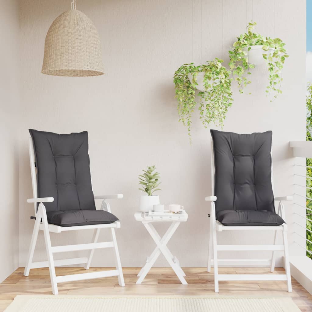 vidaXL Poduszki na krzesła ogrodowe, 2 szt., antracytowe, 120x50x7 cm