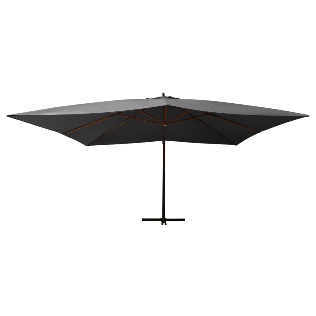 vidaXL Wiszący parasol z drewnianym słupkiem, 400x300 cm, antracytowy